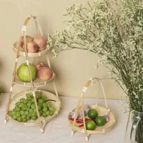 Kệ Mẹt Tre 3 Tầng Chia Đồ Trang Trí Nhà Cửa - Khay Đan Thủ Công Thẩm Mỹ Cho Không Gian Xanh
