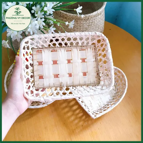Đĩa Tre Trang Trí Hình Elip & Trái Tim - Đựng Bánh Kẹo, Hạt - Thủ Công Nghệ Thuật Từ Tre Tự Nhiên - Phương Vy Decor