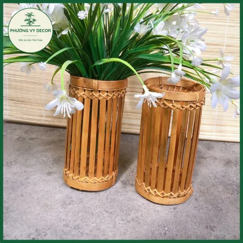 Ống Đũa Tre Trang Trí - Lọ Cắm Hoa Không Mốc, Thân Thiện Với Môi Trường, Đồ Gia Dụng Nhà Bếp Thủ Công Mỹ Nghệ