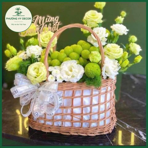 Làn Mây Đựng Hoa Quả - Sản Phẩm Trang Trí Tết Thiết Kế Tự Nhiên Nhiều Kích Thước, Đồ Trang Trí Nhà Cửa Thú Vị