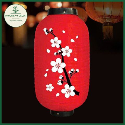 Đèn Lồng Đỏ Hoa Trang Trí Nhà Hàng - Đèn Lồng Ngày Tết & Sự Kiện - Phương Vy Decor, Kích Thước Đa Dạng, Chất Liệu Vải Nilon