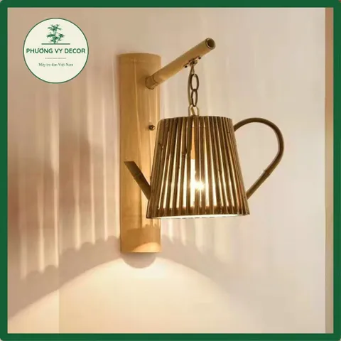 Thanh Tre Treo Đèn Mây Tre - Đèn Trang Trí Tường Phong Cách Cổ Điển Cho Nhà Hàng, Quán Cà Phê, Gia Đình, Độ Bền Cao, Thân Thiện Môi Trường