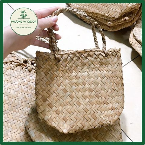 Bị Cói Handmade - Túi Có Quai Giữa Đi Chợ, Trang Trí Decor Nhà Cửa, An Toàn Cho Trẻ Em - Phương Vy Decor
