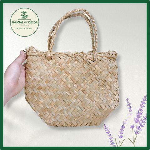 Bị Cói Handmade - Túi Có Quai Giữa Đi Chợ, Trang Trí Decor Nhà Cửa, An Toàn Cho Trẻ Em - Phương Vy Decor