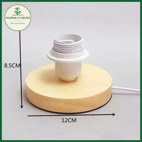 Đế đèn gỗ để bàn có chế độ chỉnh sáng - Đèn ngủ trang trí độc đáo, gần gũi thiên nhiên, Phương Vy Decor