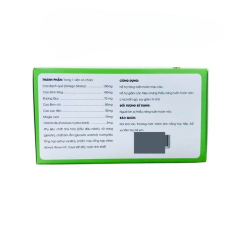 Viên Hoạt Huyết Dưỡng Não VTV - Hỗ Trợ Tuần Hoàn Máu Não Tăng Tập Trung, Ngủ Ngon - Hộp 60 Viên Thực Phẩm Chức Năng