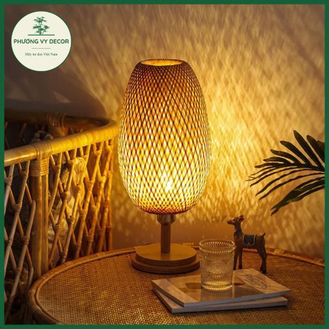 Đèn Bàn Ngủ Bằng Mây Tre Đan Phương Vy Decor - Trang Trí Nhà Cửa Độc Đáo, Thân Thiện Với Môi Trường, Phù Hợp Mọi Không Gian