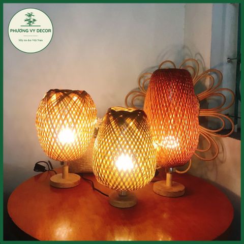 Đèn Bàn Ngủ Bằng Mây Tre Đan Phương Vy Decor - Trang Trí Nhà Cửa Độc Đáo, Thân Thiện Với Môi Trường, Phù Hợp Mọi Không Gian