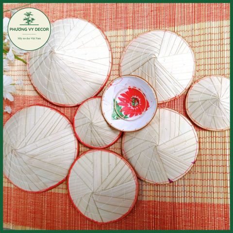 Combo 3 Nón Lá Mini Trang Trí Giỏ Hoa - Đồ Dùng Mầm Non Độc Đáo - Phương Vy Decor
