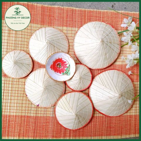 Combo 3 Nón Lá Mini Trang Trí Giỏ Hoa - Đồ Dùng Mầm Non Độc Đáo - Phương Vy Decor