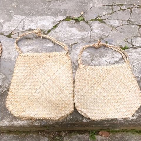 Túi Cói Đựng Đồ Đi Chợ - Bị Cói Handmade Thân Thiện Môi Trường, Trang Trí Độc Đáo, Màu Cói Tự Nhiên