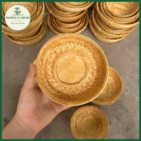 Bộ Thúng Tre Tự Nhiên 4 Kích Thước - Đựng Gia Vị, Bánh Kẹo, Hoa - Trang Trí Đẹp Mắt, Bền Bỉ Từ Phương Vy Decor