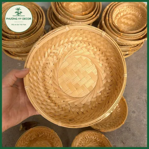 Bộ Thúng Tre Tự Nhiên 4 Kích Thước - Đựng Gia Vị, Bánh Kẹo, Hoa - Trang Trí Đẹp Mắt, Bền Bỉ Từ Phương Vy Decor