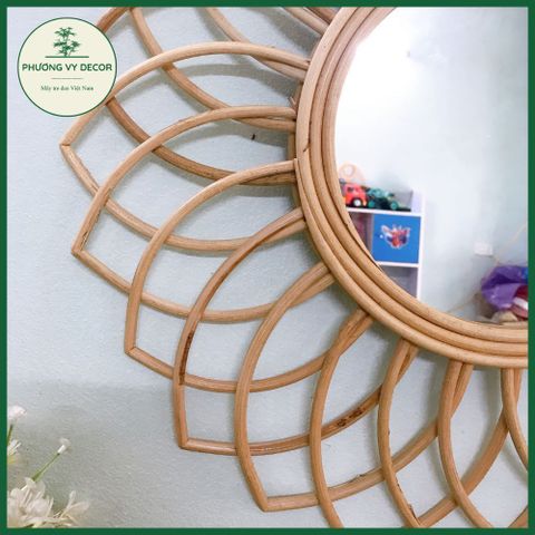 Gương mây decor gương trang điểm treo tường,Gương Mây Decor, Gương Decor Treo Tường hình hoa sen Phương Vy Decor