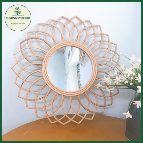 Gương mây decor gương trang điểm treo tường,Gương Mây Decor, Gương Decor Treo Tường hình hoa sen Phương Vy Decor