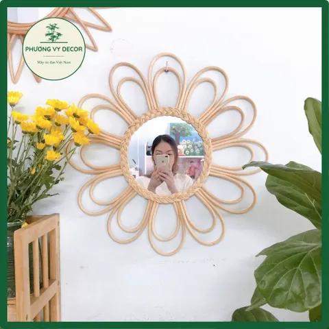 Gương trang trí, gương mây decor nhà cửa, quán ăn, cafe xinh xắn