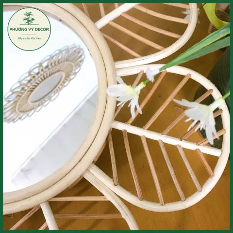 Gương trang trí, gương mây decor nhà cửa, quán ăn, cafe xinh xắn
