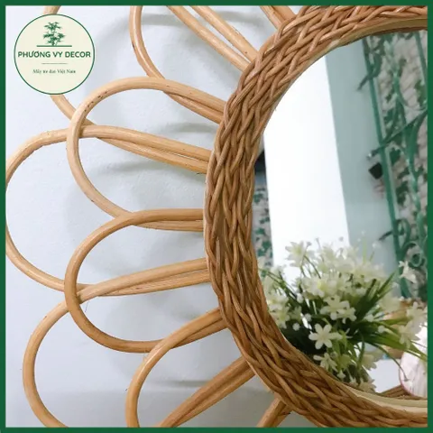 Gương trang trí, gương mây decor nhà cửa, quán ăn, cafe xinh xắn