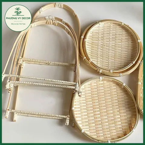 Khay Chia Tầng Mây Tre Đan - Bộ Khay Mẹt Tre Trang Trí Đồ Ăn Thẩm Mỹ, Thân Thiện và Tiện Dụng cho Bàn Ăn