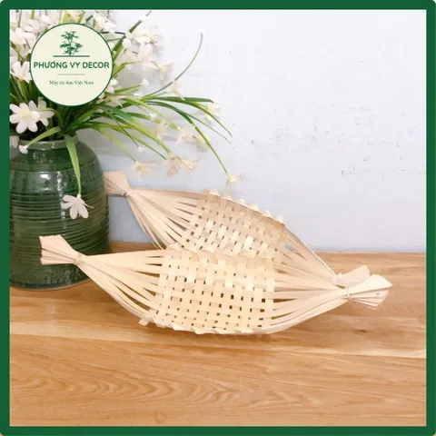 Combo 2 Thuyền Tre Đan Thủ Công - Để Bánh Kẹo, Chụp Ảnh, Decor Sự Kiện - Đồ Chơi Trẻ Em Độc Đáo Phương Vy Decor