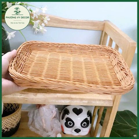 Khay Mây Tre Đan Cao Cấp - Khay Đựng Đồ Trang Trí Bàn, Trà Bánh, Quà Tặng Handmade Từ Nghệ Nhân Việt Nam