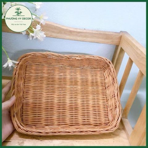 Khay Mây Tre Đan Cao Cấp - Khay Đựng Đồ Trang Trí Bàn, Trà Bánh, Quà Tặng Handmade Từ Nghệ Nhân Việt Nam