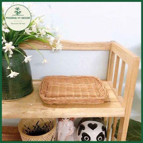 Khay Mây Tre Đan Cao Cấp - Khay Đựng Đồ Trang Trí Bàn, Trà Bánh, Quà Tặng Handmade Từ Nghệ Nhân Việt Nam