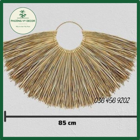 Vòng Cói Trang Trí Tường Phong Cách Mộc Mạc - Decor Nhà Hàng, Homestay & Khách Sạn - Phương Vy Decor 55cm x 85cm