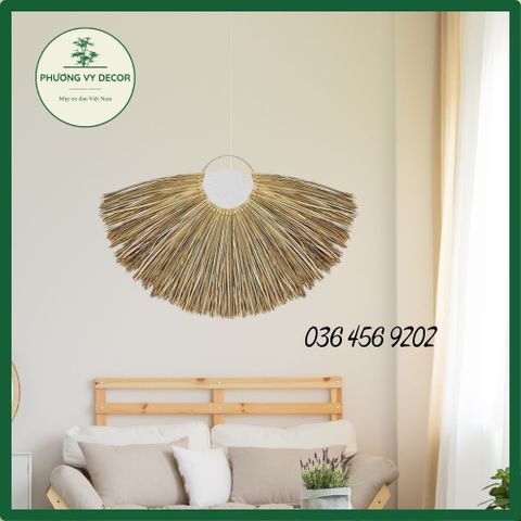 Vòng Cói Trang Trí Tường Phong Cách Mộc Mạc - Decor Nhà Hàng, Homestay & Khách Sạn - Phương Vy Decor 55cm x 85cm