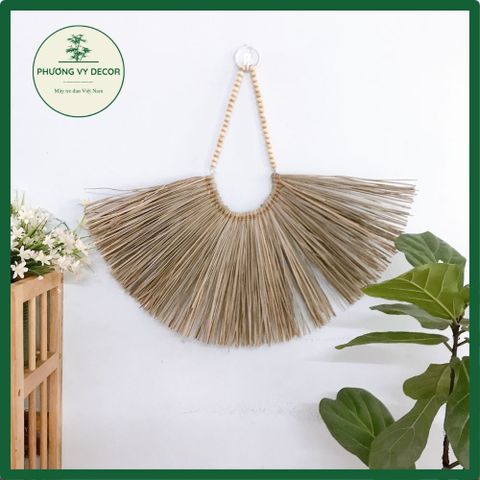 Vòng Cói Trang Trí Tường Phong Cách Mộc Mạc - Decor Nhà Hàng, Homestay & Khách Sạn - Phương Vy Decor 55cm x 85cm