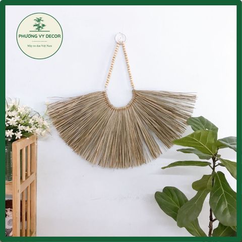 Vòng Cói Trang Trí Tường Phong Cách Mộc Mạc - Decor Nhà Hàng, Homestay & Khách Sạn - Phương Vy Decor 55cm x 85cm
