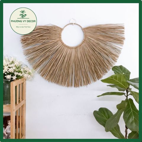 Vòng Cói Trang Trí Tường Phong Cách Mộc Mạc - Decor Nhà Hàng, Homestay & Khách Sạn - Phương Vy Decor 55cm x 85cm