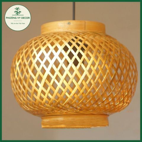 Đèn Lồng Tre Thả Trần Trang Trí Quán Ăn, Cafe, Sân Vườn - Chao Đèn Mây Tre Xinh Xắn, Nghệ Thuật Gần Gũi Thiên Nhiên