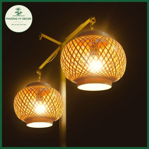 Đèn Lồng Tre Thả Trần Trang Trí Quán Ăn, Cafe, Sân Vườn - Chao Đèn Mây Tre Xinh Xắn, Nghệ Thuật Gần Gũi Thiên Nhiên