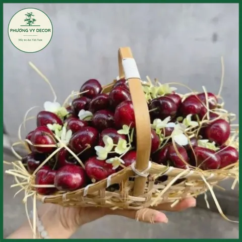 Làn tre hình yên ngựa trang trí, bày hoa quả ban thờ thần tài Phương Vy Decor