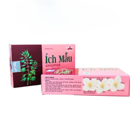 Viên uống Ích Mẫu Kingphar - Hỗ trợ điều hòa kinh nguyệt, tăng cường sức khỏe phụ nữ - Hộp 20 viên