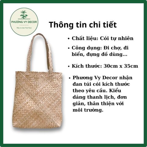 Túi Cói Dài Dùng Đi Làm, Đi Chợ, Đi Biển - Túi Thân Thiện Môi Trường Đan Chắc Chắn từ Phương Vy Decor