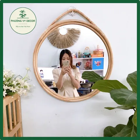 Gương mây tròn song to trang trí nhà cửa, homstay, gương treo tường giá rẻ
