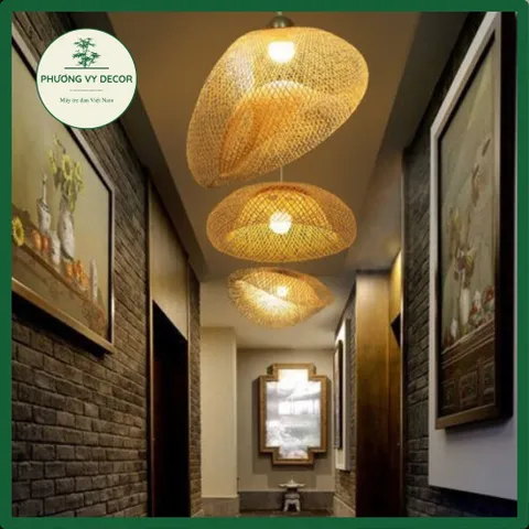 Đèn thả trần mây tre hình đám mây - Trang trí nhà ở, quán cà phê, homestay - Phương Vy Decor, sang trọng và gần gũi thiên nhiên