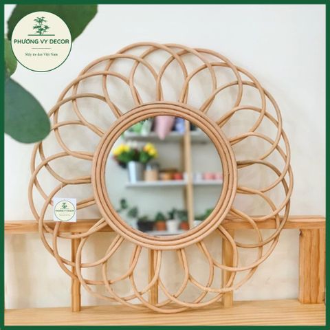 Gương Treo Tường Mây Tre Hình Tròn - Trang Trí Nhà Cửa Sang Trọng, Nhiều Mẫu Xinh Xắn, Đan Thủ Công Từ Tre và Mây