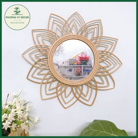 Gương Treo Tường Mây Tre Hình Tròn - Trang Trí Nhà Cửa Sang Trọng, Nhiều Mẫu Xinh Xắn, Đan Thủ Công Từ Tre và Mây