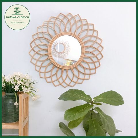Gương Treo Tường Mây Tre Hình Tròn - Trang Trí Nhà Cửa Sang Trọng, Nhiều Mẫu Xinh Xắn, Đan Thủ Công Từ Tre và Mây