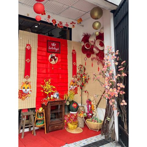 Mành Tăm Trắng Đỏ Trang Trí Phông Nền Chụp Ảnh Trung Thu Tết - Decor Phương Vy Chất Lượng Cao, Đặt Kích Thước Theo Yêu Cầu
