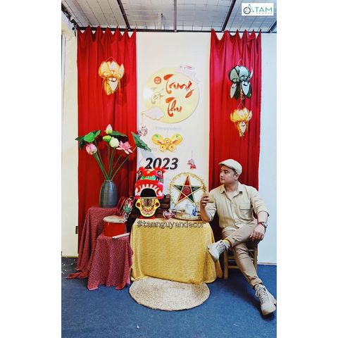 Mành Tăm Trắng Đỏ Trang Trí Phông Nền Chụp Ảnh Trung Thu Tết - Decor Phương Vy Chất Lượng Cao, Đặt Kích Thước Theo Yêu Cầu