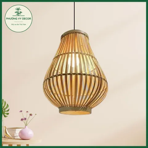 Chao Đèn Thả Trần Tre Hình Lọ Hoa - Trang Trí Nhà Cửa, Quán Cafe & Homestay Xinh Xắn - Decor Độc Đáo, Nghệ Thuật Gần Gũi Thiên Nhiên