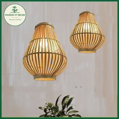 Chao Đèn Thả Trần Tre Hình Lọ Hoa - Trang Trí Nhà Cửa, Quán Cafe & Homestay Xinh Xắn - Decor Độc Đáo, Nghệ Thuật Gần Gũi Thiên Nhiên