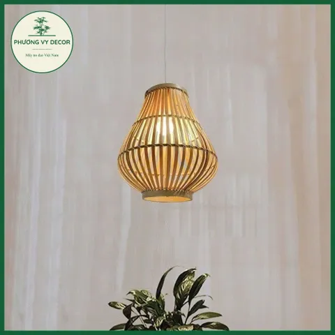 Chao Đèn Thả Trần Tre Hình Lọ Hoa - Trang Trí Nhà Cửa, Quán Cafe & Homestay Xinh Xắn - Decor Độc Đáo, Nghệ Thuật Gần Gũi Thiên Nhiên