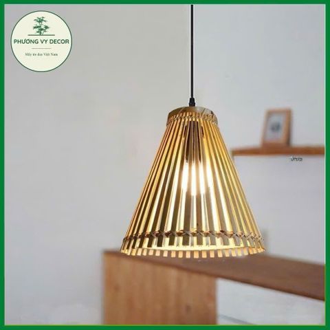 Combo 3 Chao Đèn Thả Trần Hình Nơm Xòe - Trang Trí Nhà Cửa, Quán Ăn, Homestay - Kiểu Dáng Mộc Mạc, Chất Liệu Mây Tre Thân Thiện Với Môi Trường