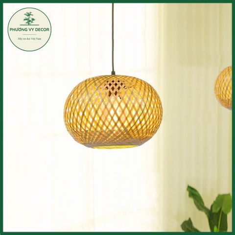 Chao Đèn Tre Hình Tròn Trang Trí Homstay - Đèn Mây Đan Thân Thiện Môi Trường, Phong Cách Mộc Mạc Cho Không Gian Ấm Áp