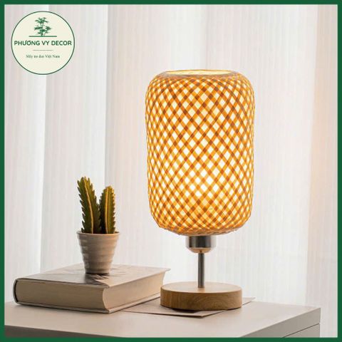 Đèn Ngủ Mây Tre Hình Chữ Nhật - Đèn Bàn Phong Cách Mộc Mạc Tối Giản Trang Trí Nội Thất - Phù Hợp Phòng Khách, Phòng Ngủ